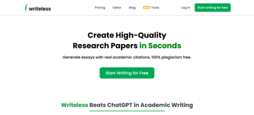 Writeless.ai - Inteligencia Artificial IA - inteligenciaartificialia.com