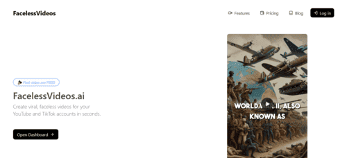 FacelessVideos.ai - Inteligencia Artificial IA - inteligenciaartificialia.com