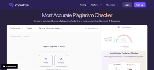 Originality.ai - Inteligencia Artificial IA - inteligenciaartificialia.com