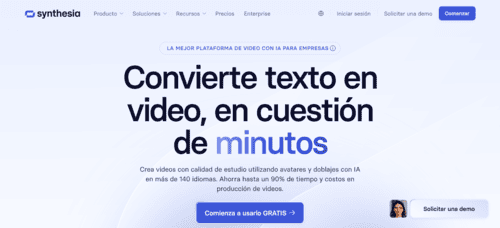 Synthesia.io - Inteligencia Artificial IA - inteligenciaartificialia.com